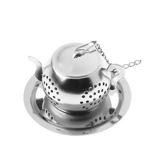 Silver stainless steel tea infuser for mug