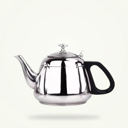 Stainless Steel Teapot with Built-In Filter, 1.2 L, 1.5 L & 2 L, product photo on a plain background
