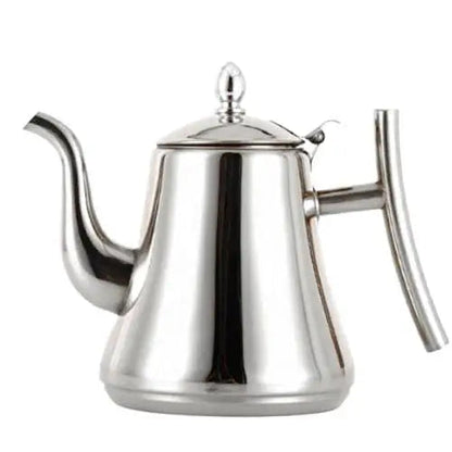 Stainless steel teapot with built-in infuser, 1 liter, silver finish