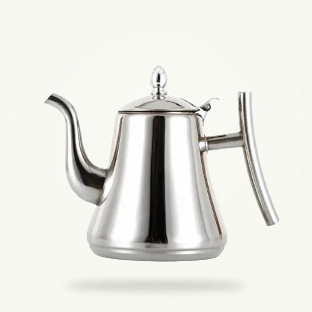 Stainless Steel Teapot with Built-In Infuser, 1 L, 1.5 L, 2 L, product photo on a plain background