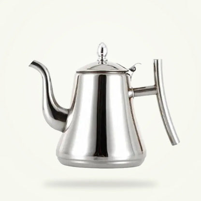 Stainless Steel Teapot with Built-In Infuser, 1 L, 1.5 L, 2 L, product photo on a plain background