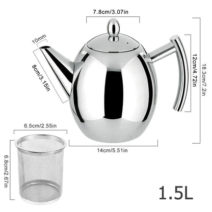 Stainless Steel Teapot with Filter, 50 oz - view 7
