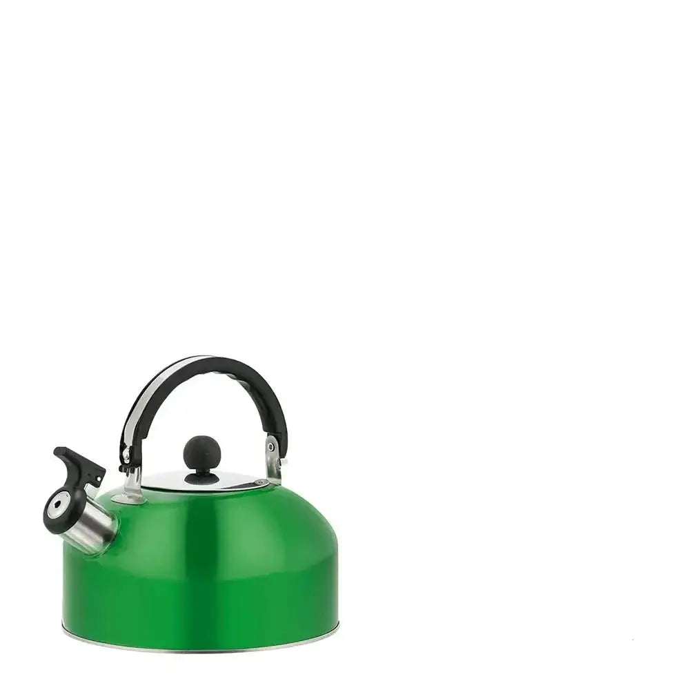 Green stainless steel travel teapot folding handle camping