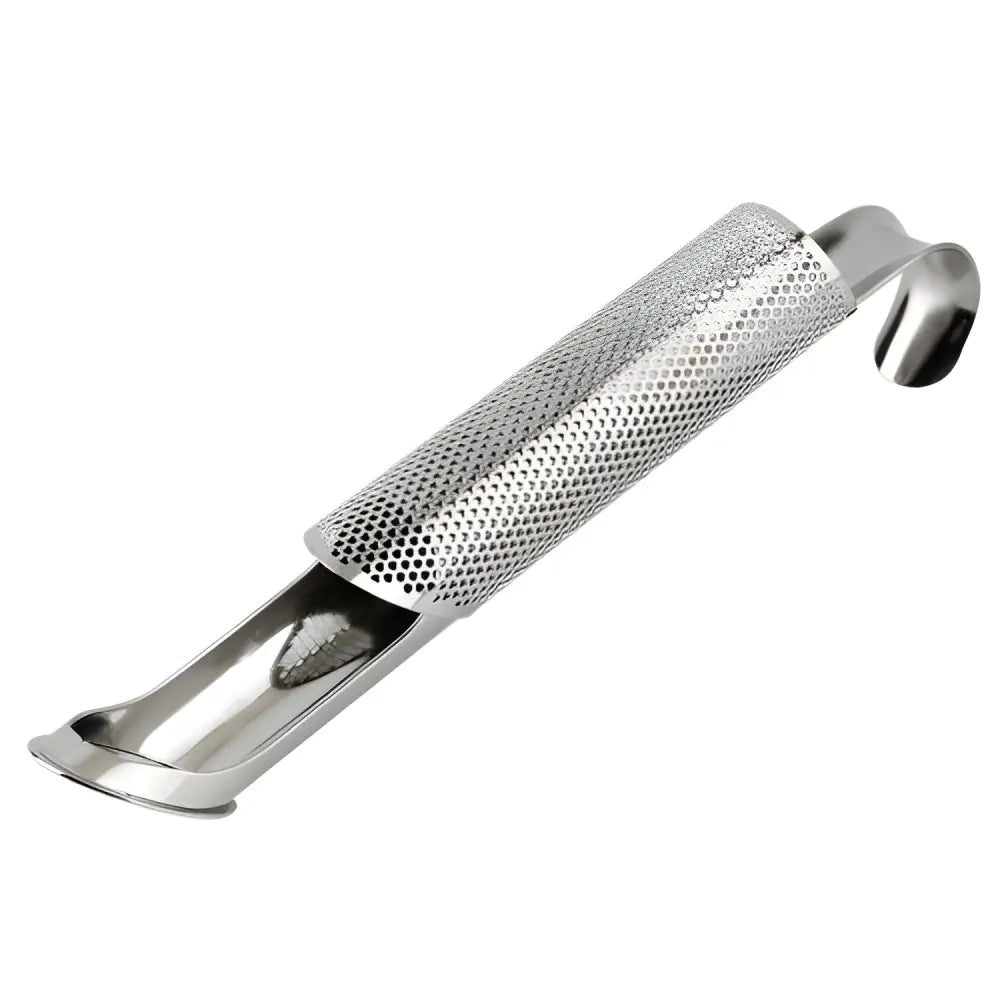 Close-up of fine mesh stainless steel tube tea infuser