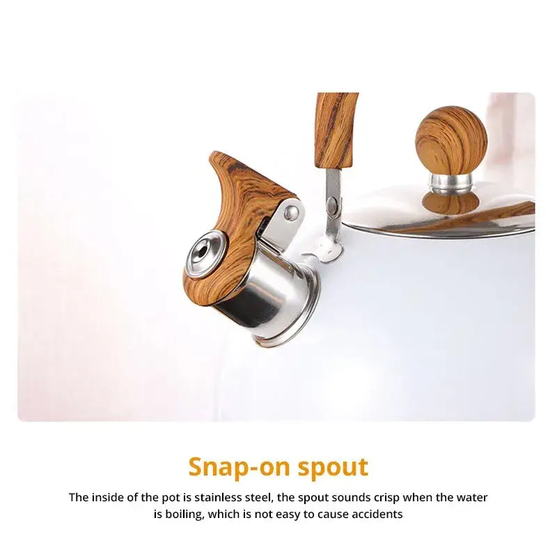 Stainless steel kettle with whistle for boiling water