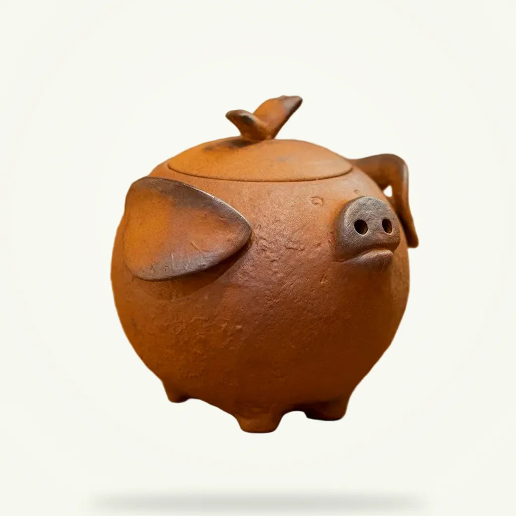 Stoneware Pig Teapot, 7 oz, product photo on a plain background