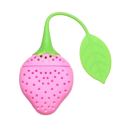 Pink strawberry tea infuser with tea