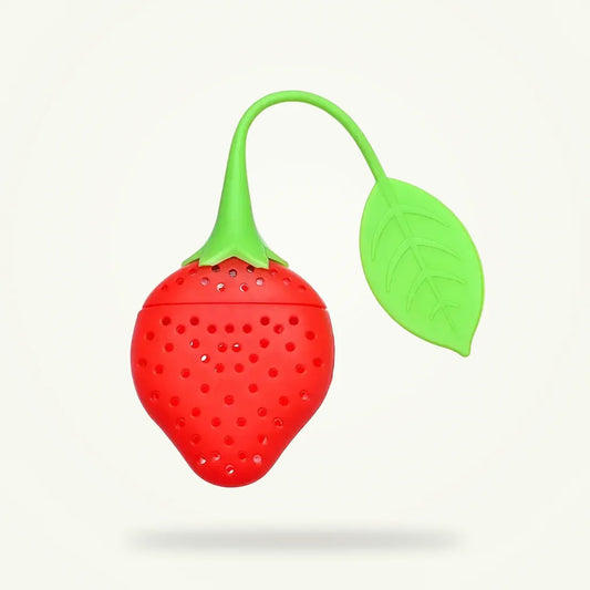 Strawberry Tea Infuser - Cute Silicone Tea Strainer for Loose Leaf Tea, product photo on a plain background