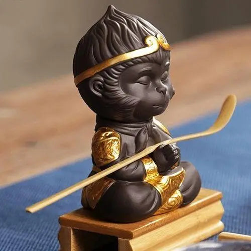 Sun Wukong monkey spoon rest statue ceramic
