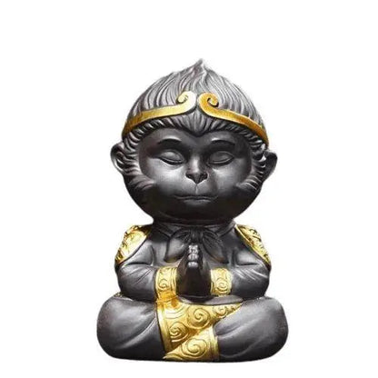 Sun Wukong statue with palms together for spoon