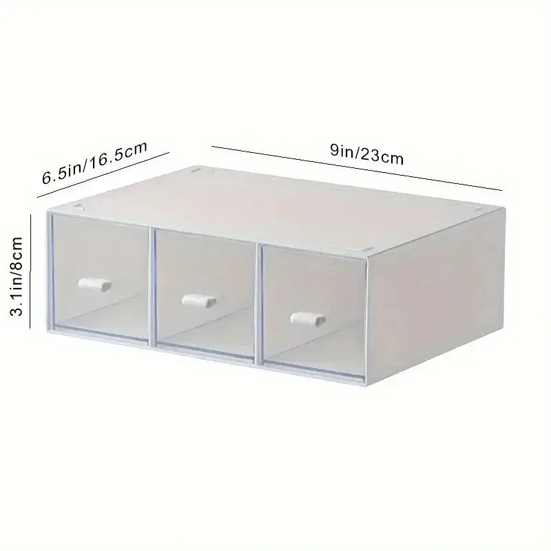 Kitchen drawer organizer box for tea bags placed inside a kitchen drawer