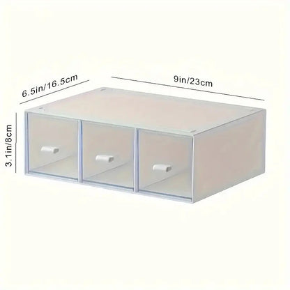 Tea and coffee packet drawer organizer box with sorted varieties visible