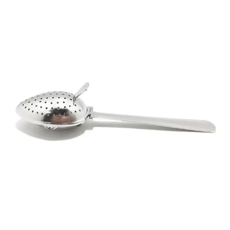 Silver tea infuser spoon with mesh strainer