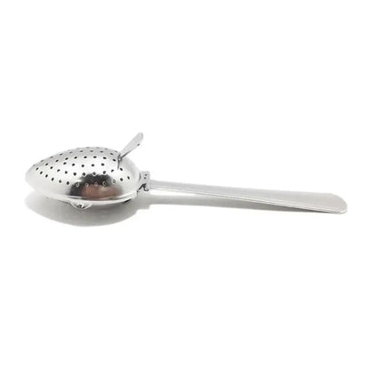 Silver tea infuser spoon with mesh strainer