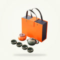 Tea Set Gift Box with Teapot and Cups, Granny Lulu Ceramic Service