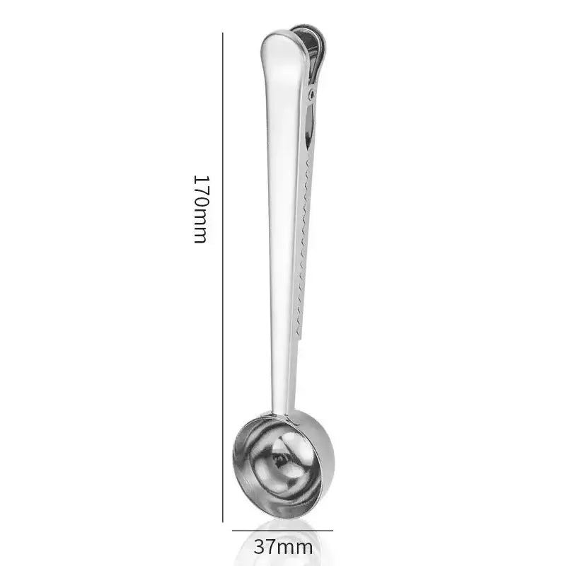 tea-spoon-clip-2-in-1-measuring-spoon-bag-clip Silver