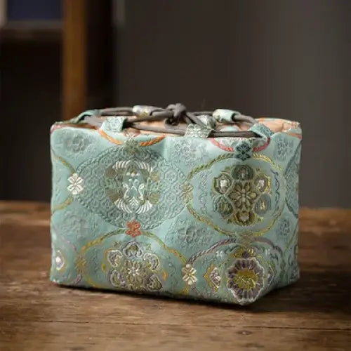 Teapot travel bag color 1, cotton linen, interior 18x10x13 cm