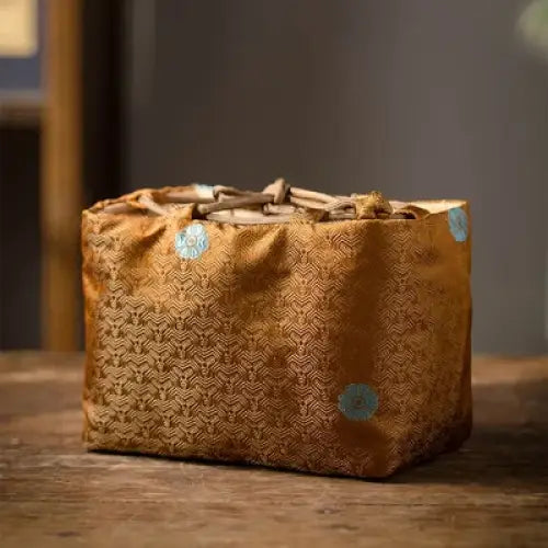 Teapot travel bag color 2, cotton linen, 18x10x13 cm interior