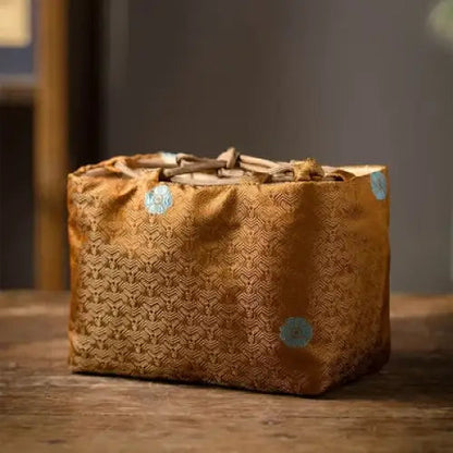 Teapot travel bag color 2, cotton linen, 18x10x13 cm interior