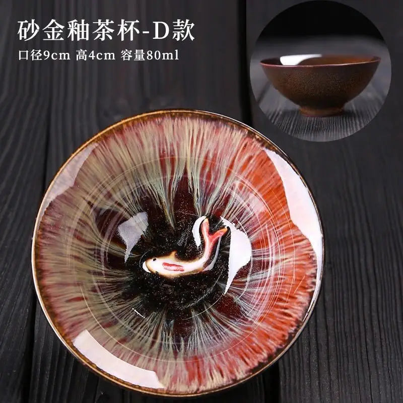 Tenmoku Glaze Tea Cup - view 4