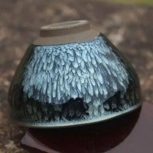 Japanese tenmoku tea bowl for daily matcha preparation and loose-leaf tea