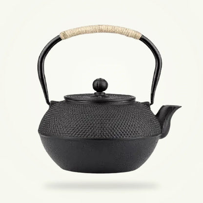 Traditional Cast Iron Teapot, product photo on a plain background