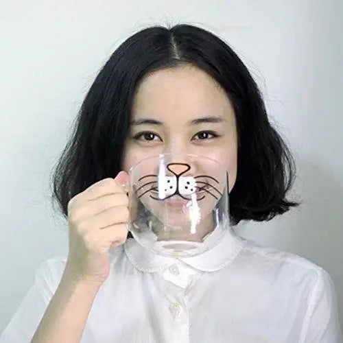 Cat mustache tea cup presentation with tea