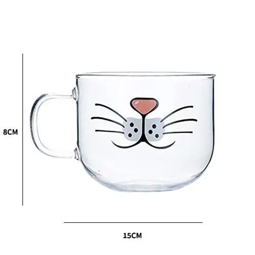 Cat mustache tea cup size comparison