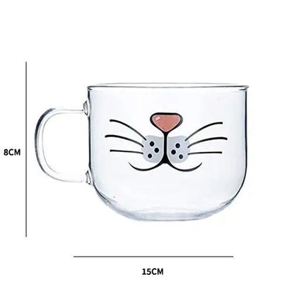 Cat mustache tea cup size comparison