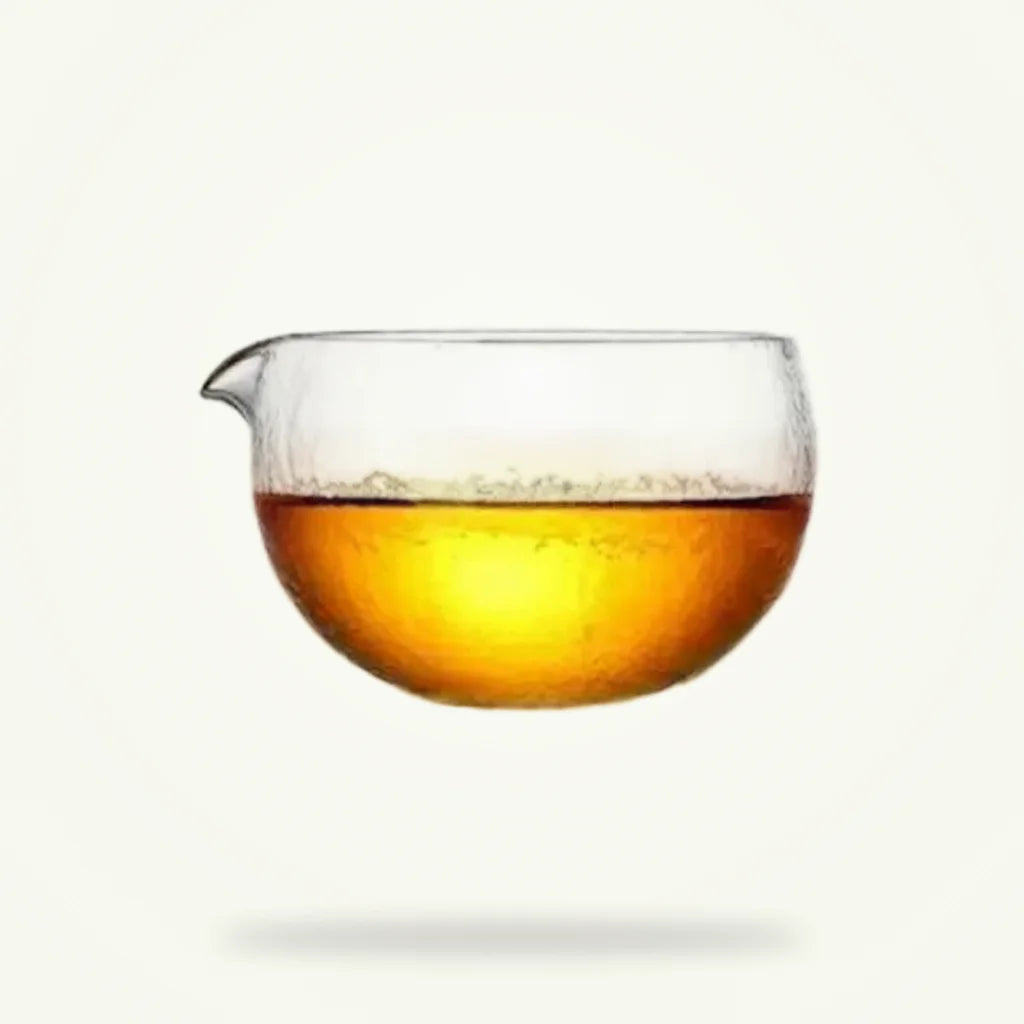 Transparent Glass Chawan Tea Bowl - Handmade Japanese Style, product photo on a plain background