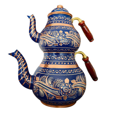Turkish teapot with tea glasses and tray