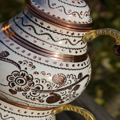 Turkish teapot red with tea cup