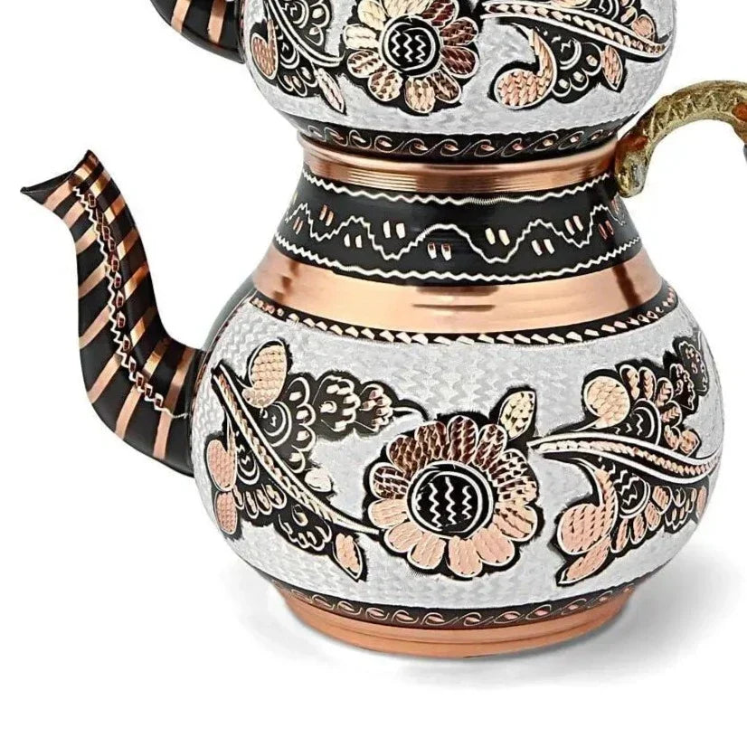Ceramic Turkish teapot set 500ml top pot detail with lid