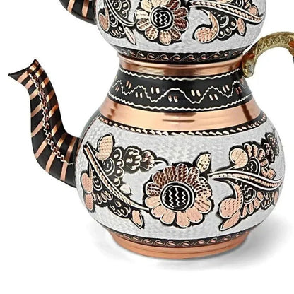 Ceramic Turkish teapot set 500ml top pot detail with lid
