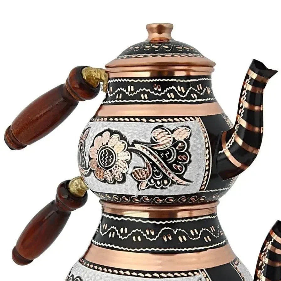 Two-tier çaydanlık lower kettle 1L capacity handle detail