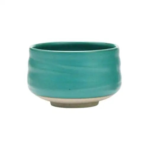 Turquoise chawan tea bowl for matcha, handcrafted ceramic