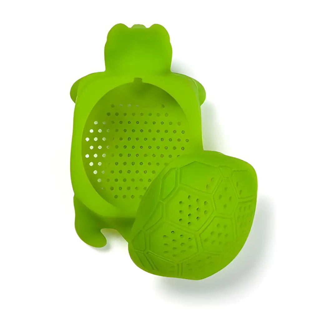 Turtle tea infuser open shell showing loose leaf tea capacity inside