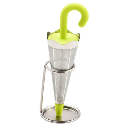 Green umbrella tea infuser for loose leaf tea
