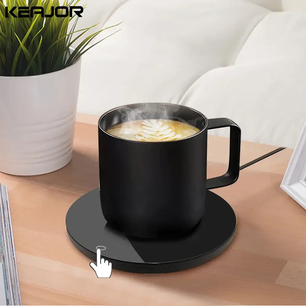 USB mug warmer for desk, black glossy finish