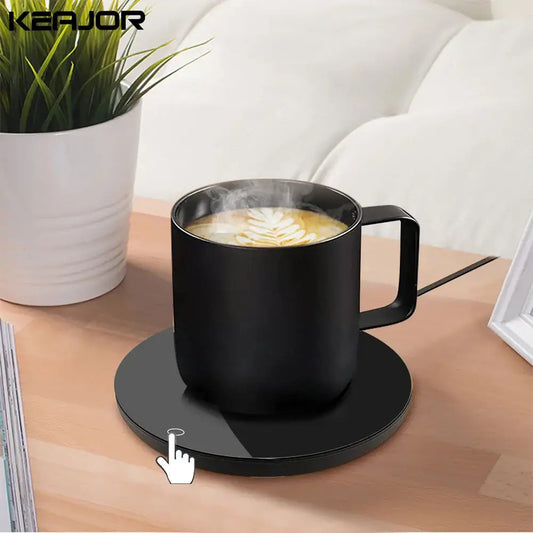 USB mug warmer for desk, black glossy finish