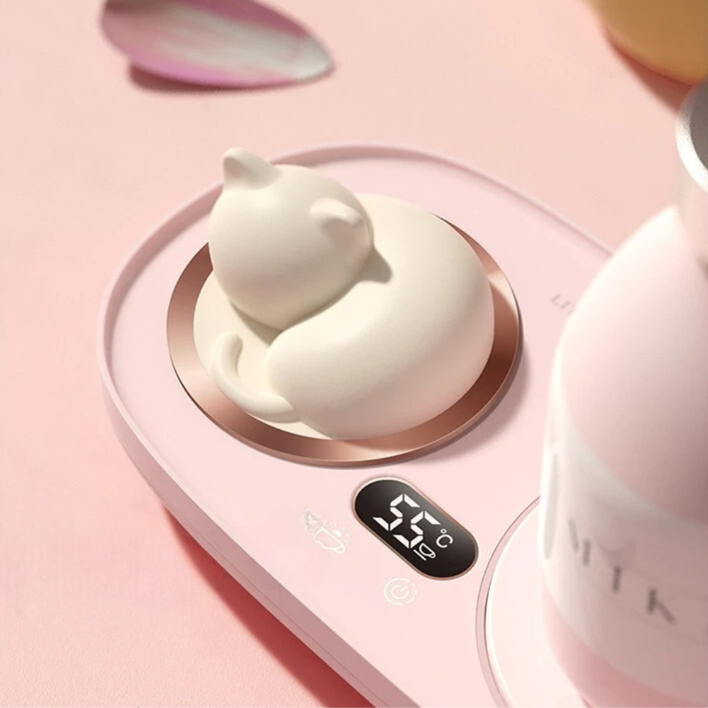 USB tea warmer with night light glowing
