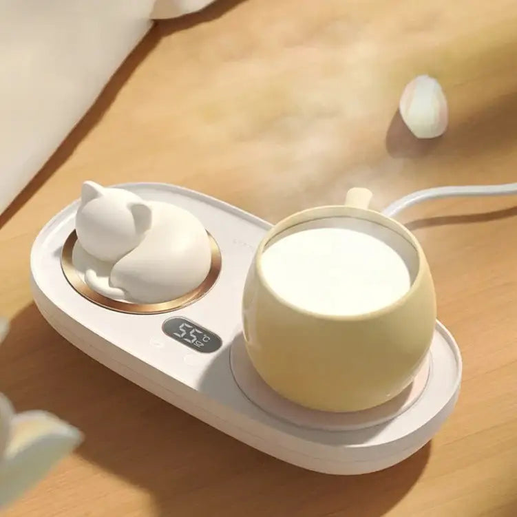 USB tea warmer with mug of tea