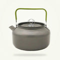 Vintage Aluminum Tea Kettle with Green Handle - 1200 ml