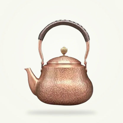 Vintage copper tea kettle 1500ml handcrafted classic on plain background