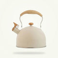 Vintage Cream Beige Whistling Tea Kettle for Stove, 2.5L