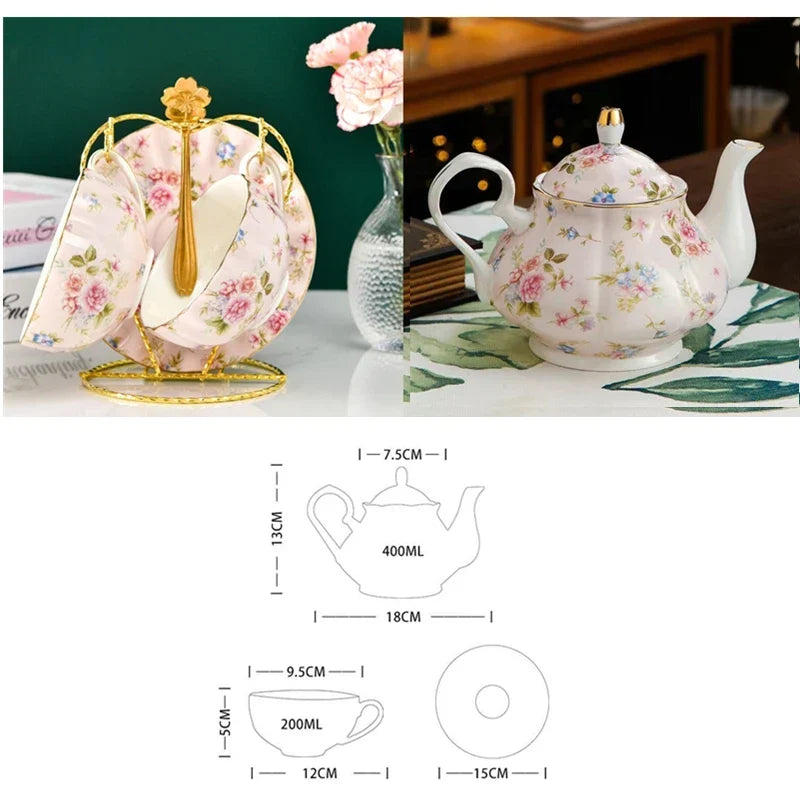 vintage-english-porcelain-teapot-set-with-floral-design-and-gold-trim Kensington Blossom
