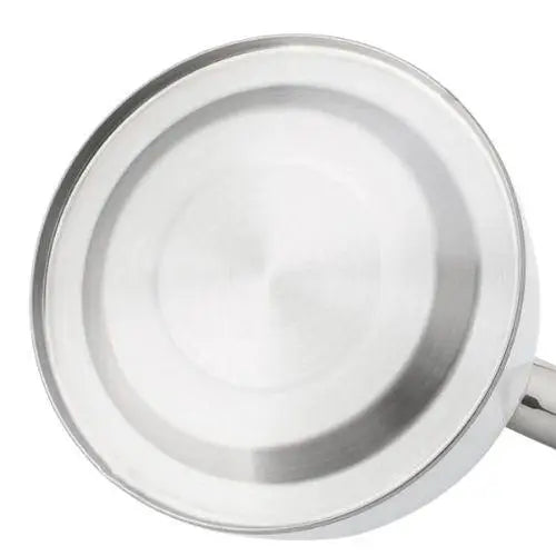 Bottom view of stainless steel vintage kettle