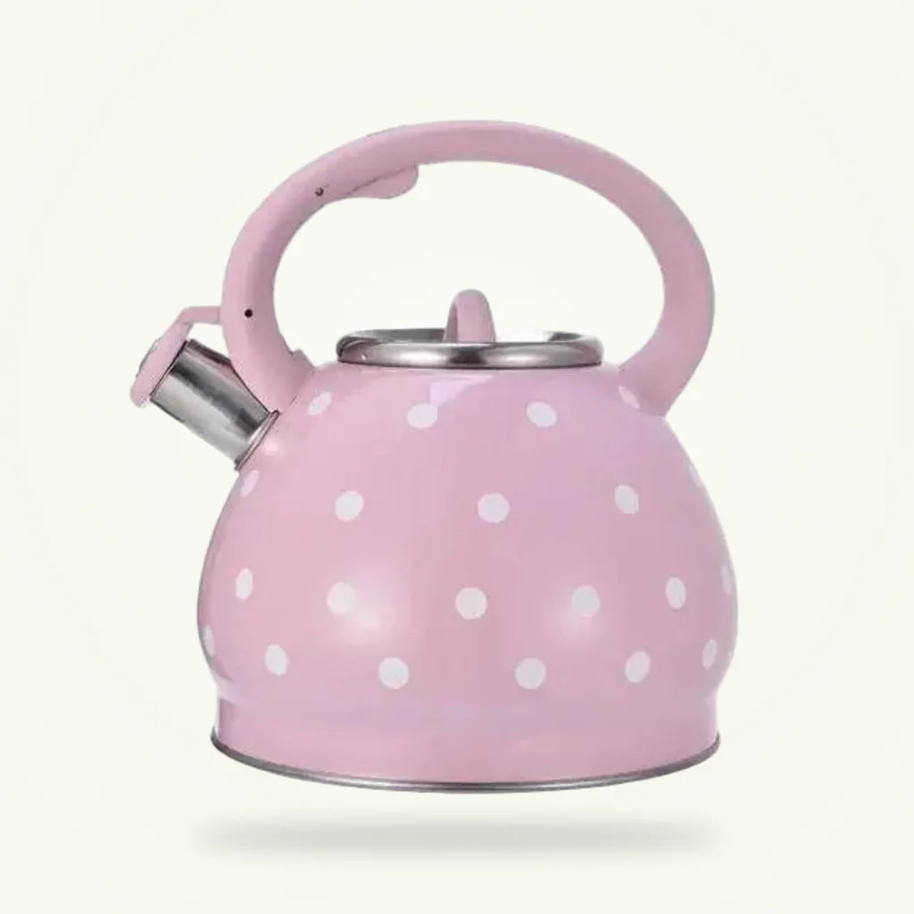 Vintage Rose Whistling Teapot - 3.5L Stainless Steel, product photo on a plain background