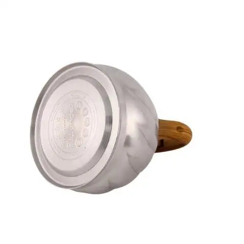 Flat induction-compatible base of stainless steel whistling kettle