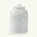 White Ceramic Tea Canister with Airtight Lid, 660 ml
